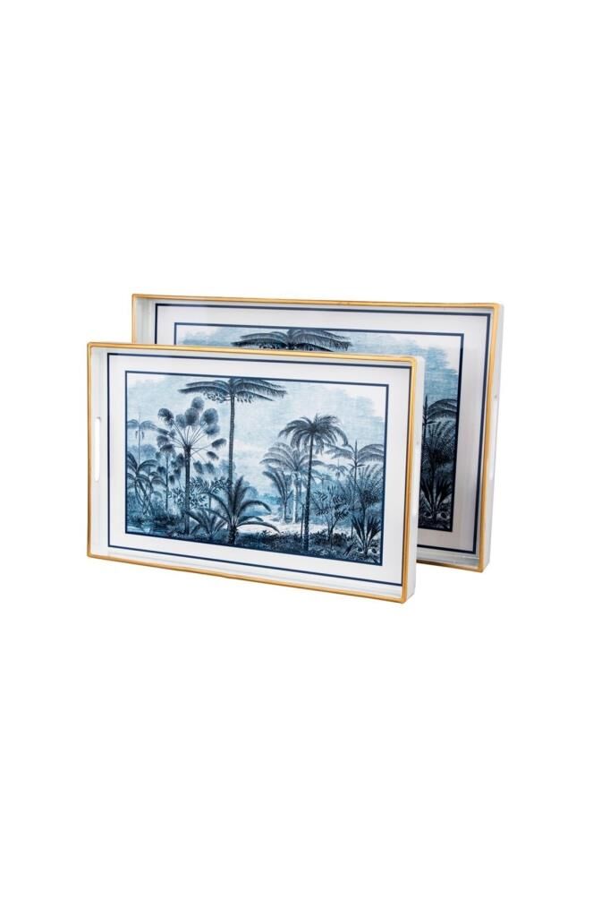 Lucky Art Palmiye Dikdörtgen 2 Li Tepsi