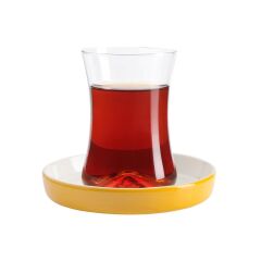 Koleksiyon Tiryaki 6'Lı Sarı Çay Seti