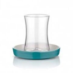 Koleksiyon Tiryaki 6'Lı Turkuaz Çay Seti