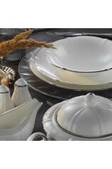 Evaliza Magnolia Platin Yemek Takımı 60 Parça