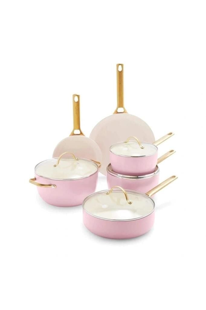 Greenpan Padova Pembe Thermolon Yapışmaz 10Parça Tencere Tava Seti