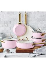 Greenpan Padova Pembe Thermolon Yapışmaz 10Parça Tencere Tava Seti