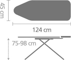 Brabantia 124X45Cm (C) Buhar Kazanı Standlı Denım Black Desenli Ütü Masası - Ssuh