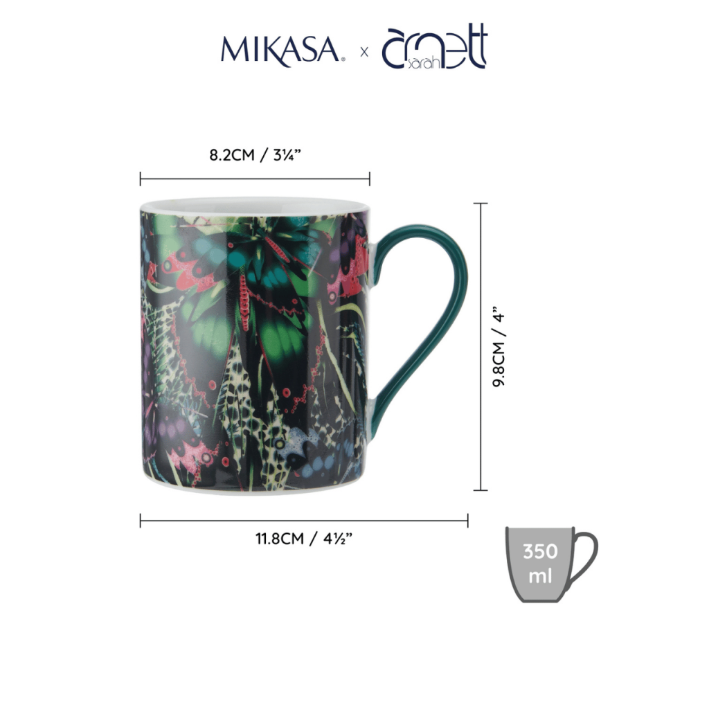 Sarah Arnett Porselen Kelebek Desenli Kupa 300ml