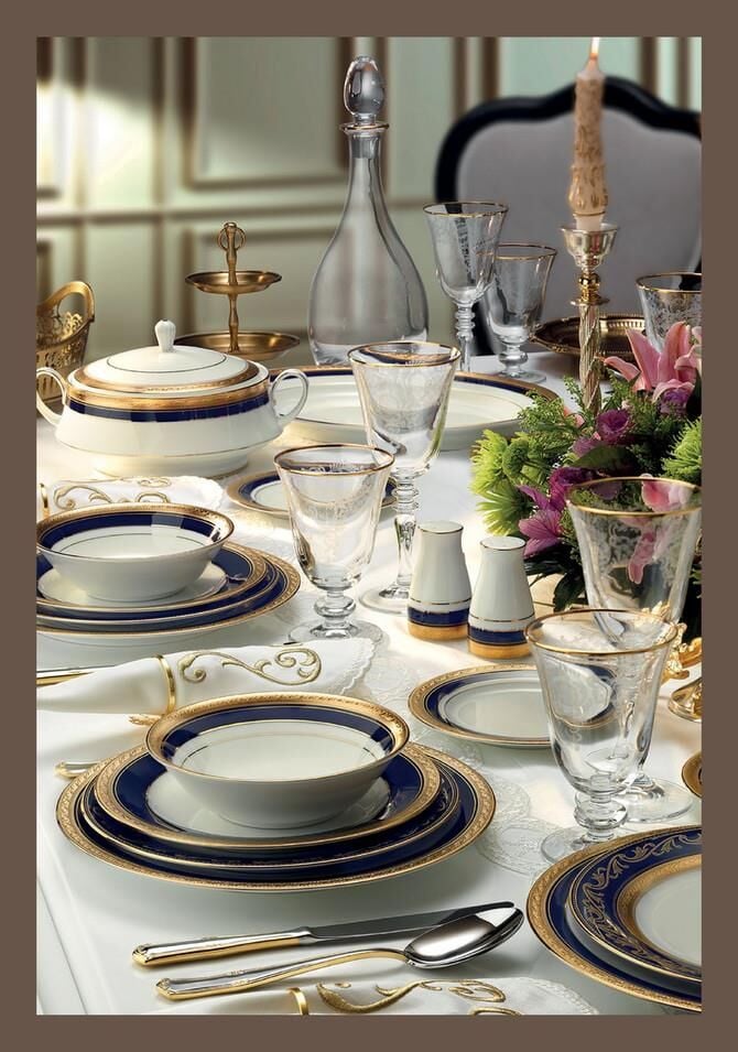 Noritake Crestwood Cobalt Gold 83 Parça Yemek Takımı