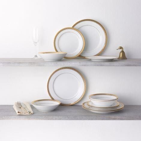 Noritake Crestwood Gold 83 Parça Yemek Takımı
