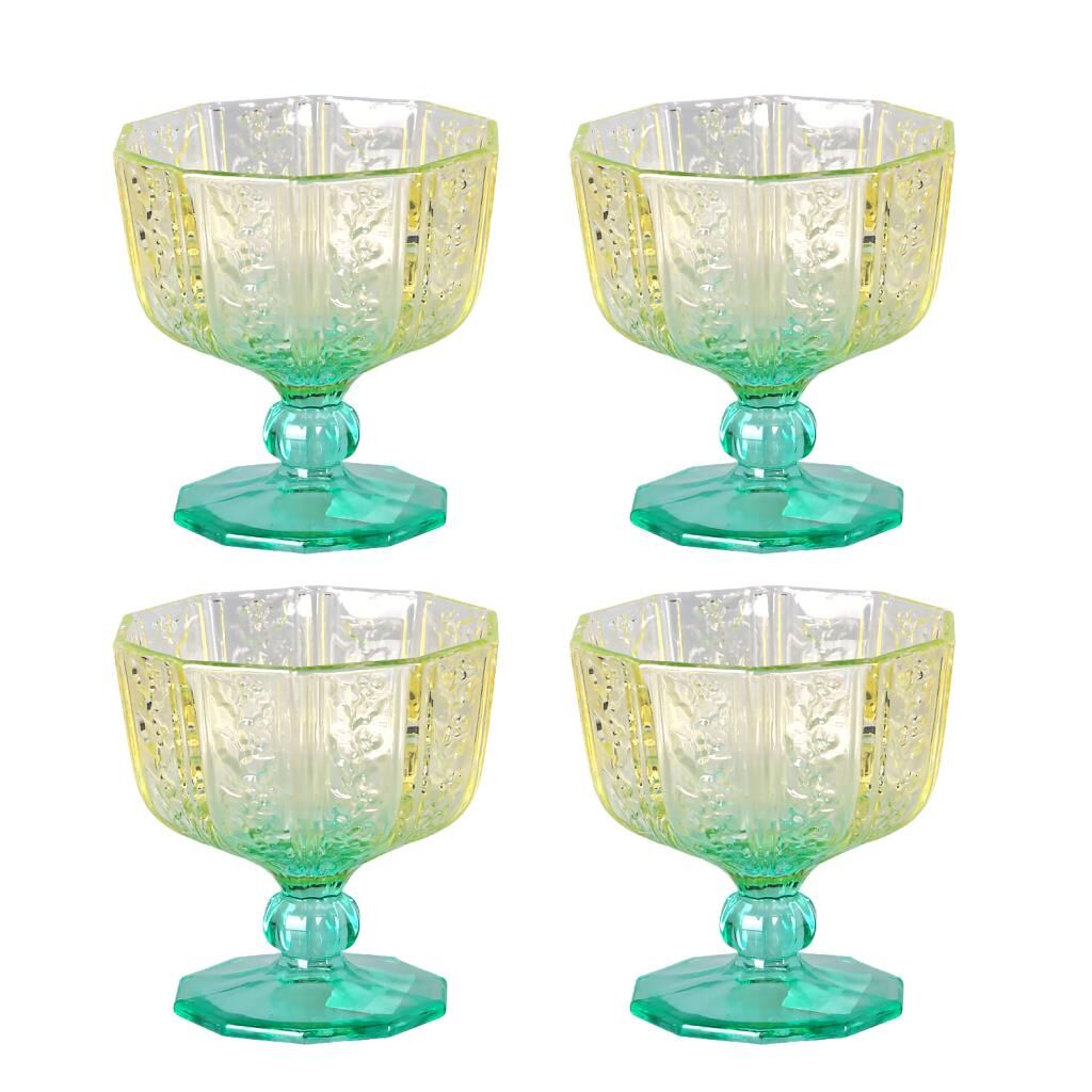 Lucky Art Mira 4Lu Cam Ayaklı Kase Seti