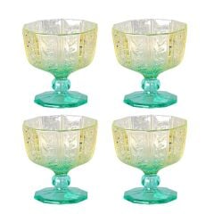 Lucky Art Mira 4Lu Cam Ayaklı Kase Seti