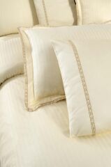 Sarev Jacquard Stripe Sarı Çift Kişilik 260 Tc %100 Pamuk Saten Nevresim Takımı