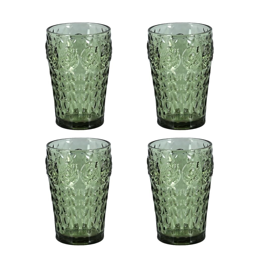 Lucky Art Florine 4Lu Cam Mesrubat Bardagı Seti Yeşil