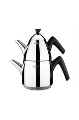 Leggno Joy S Çaydanlık Seti 0,75Lt + 1,5 Lt Soft Touch Siyah