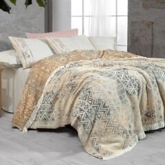 Sarev Raina Sarı  Tek Kişilik %100 Pamuk İpliği Boyalı Pike Takımı-Sarı