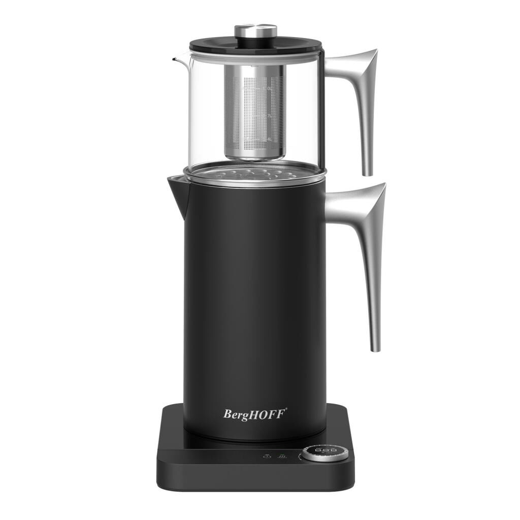 Berghoff Gem 1.7 Litre Siyah Gümüş Kulplu Çay Makinesi