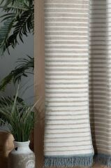 Sarev Jolie Bej Çift Kişilik Pamuklu Battaniye 200*220 Cm