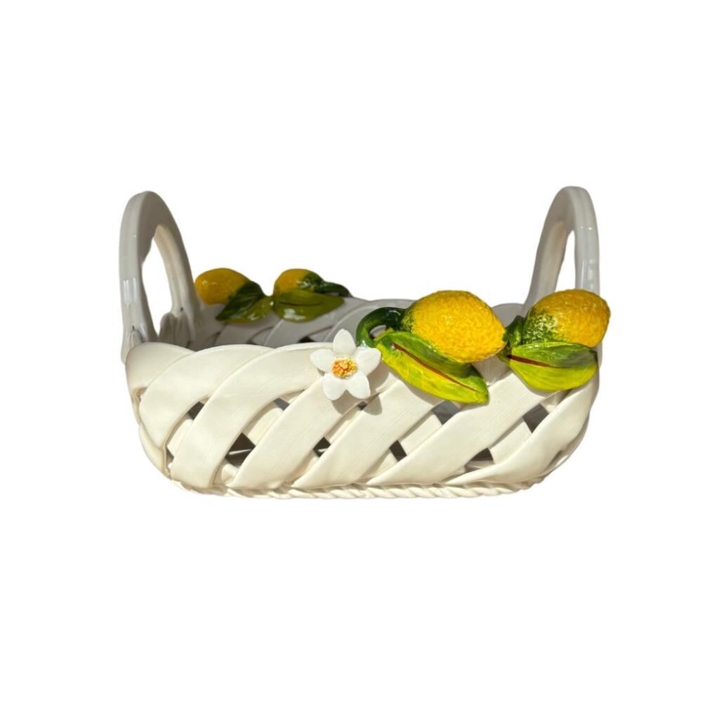 Rainbow Limon Seramik Kare Saplı Sepet 23cm