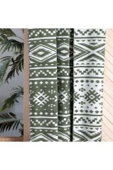 Sarev Etno Yeşil Tek Kişilik Pamuklu Battaniye 160*220 Cm