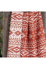 Sarev Etno Taba Tek Kişilik Pamuklu Battaniye 160*220 Cm