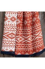 Sarev Etno Taba Tek Kişilik Pamuklu Battaniye 160*220 Cm