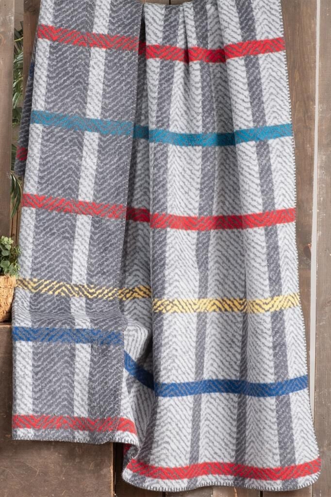 Sarev Ragnar Gri Tek Kişilik Pamuklu Battaniye 160*220 Cm