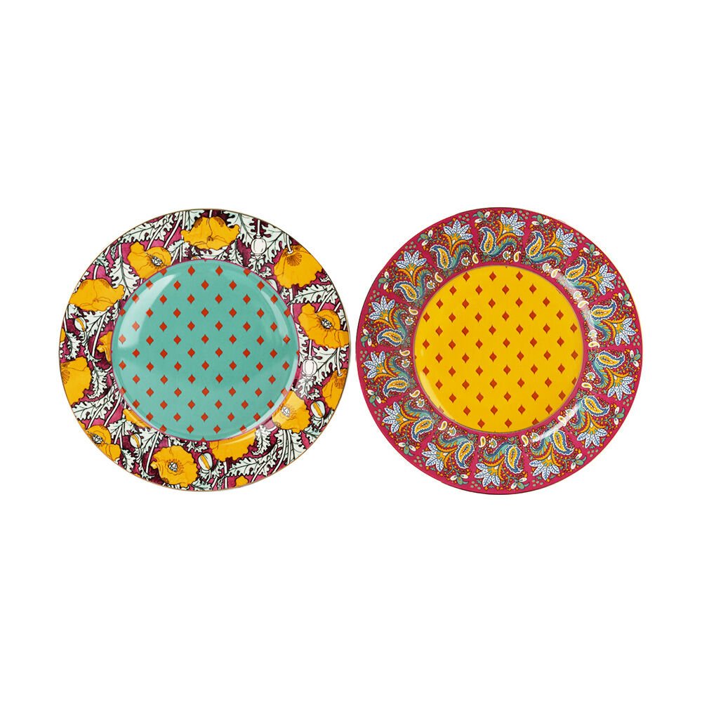Lucky Art Elıana Bone China Porselen Karışık Desenli 4 lü Tabak Seti 20 cm