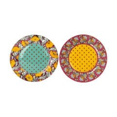 Lucky Art Elıana Bone China Porselen Karışık Desenli 4 lü Tabak Seti 20 cm