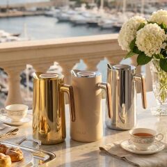 Lucky Art 1L Çelik Gövdeli Karaf Termos Krem