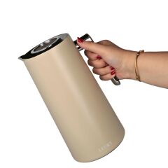 Lucky Art 1L Çelik Gövdeli Karaf Termos Krem