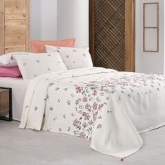 Sarev Saira Ekru Tek Kişilik %100 Pamuk Pike Takımı