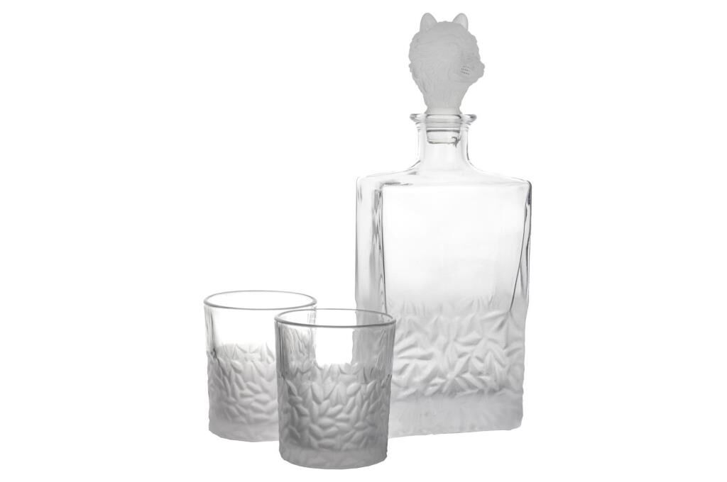 Mikasa Moor Buzlu Kurt Kapaklı Cam Viski Seti 3Prç 800ml-280ml