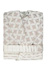 Sarev Elise Bej Şal Yaka ''Medium'' Beden Pamuklu Bornoz