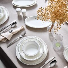 Evaliza Alaia Stella Platin 60 Parça Yemek Takımı