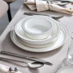 Evaliza Alaia Stella Platin 60 Parça Yemek Takımı
