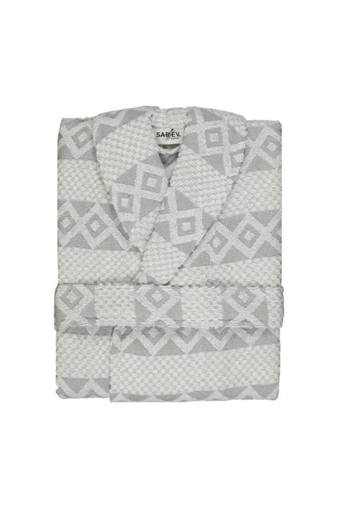 Sarev Tily Gri ''Large'' Beden Pamuklu Bornoz