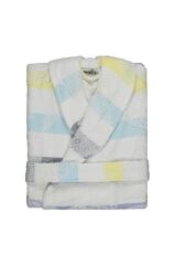 Sarev Mai Beyaz Şal Yaka ''Medium'' Beden Pamuklu Bornoz