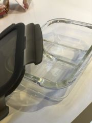 Locknlock Euro İki Bölmeli Fırın & Saklama Kabı Kilitli Dörtgen 950Ml  Gri