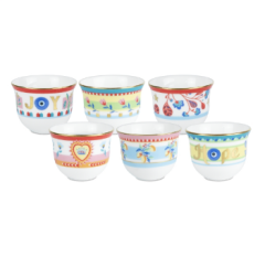 Baci Milano Mamma Mia 6'lı Desenli Mini Fincan Seti 6 cm x 5 cm