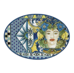 Baci Milano Sıcıly Oval Servis Tabağı 51X35,5 Cm Mavi