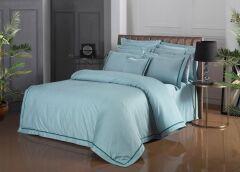 Sarev Odeo Pamuk Saten Çift Kişilik Nevresim Takımı Yeşil