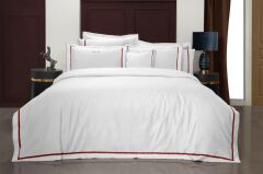 Sarev Odeo Pamuk Saten Çift Kişilik Nevresim Takımı Beyaz