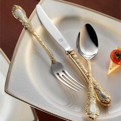 Aryıldız Çırağan Prestige Altın 84 Parça 12 Kişilik Çatal Kaşık Bıçak Takımı