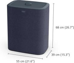 Joseph Joseph Tota 90 L Trio 3 Bölmeli Çamaşır Ayırma Sepeti Gri