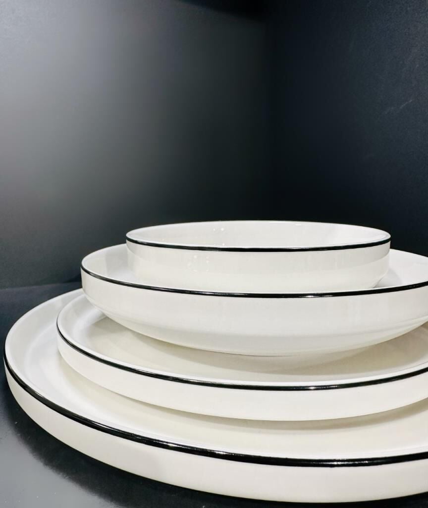 Mikasa Moor Siyah Modern 48 Parça 12 Kişilik Yemek Takımı Yemek Takımı