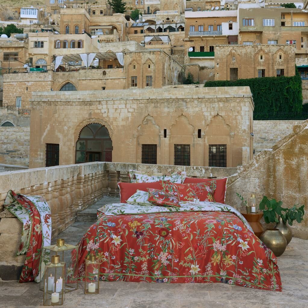 Sarev Epıros İpek Saten Çift Kişilik Nevresim Takımı Taba