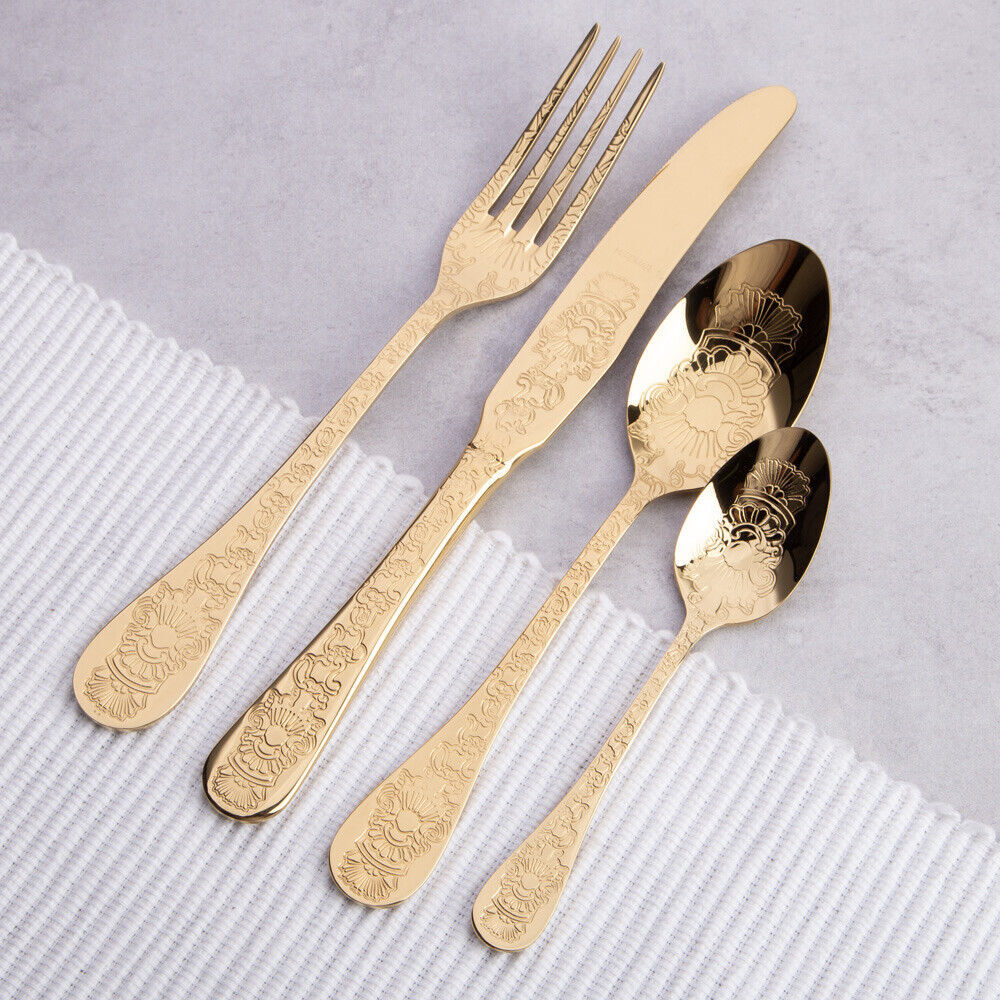 Herdmar Santamarta Tam Gold 87 Parça Çatal Kaşık Bıçak Takımı -12 Kişilik