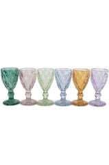 Mikasa Moor Renkli Kesmeli 6Lı Cam Ayaklı Bardak 70 Ml