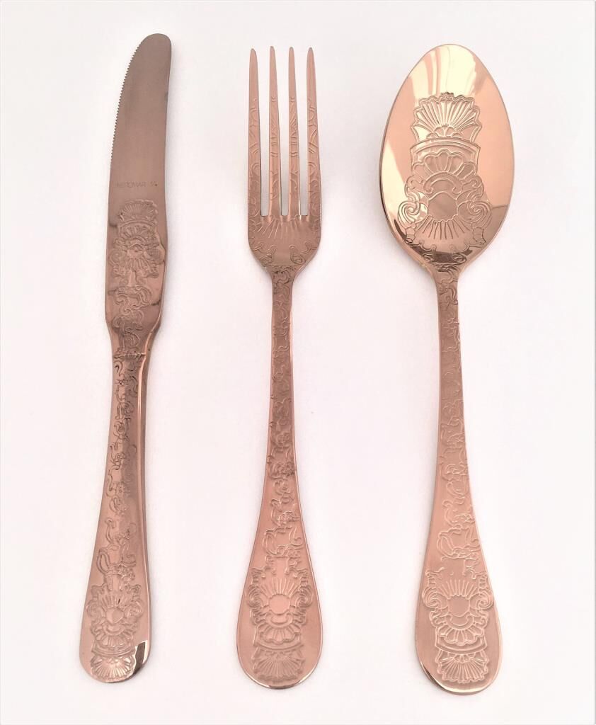 Herdmar Santamarta Tam Bakır 87 Parça Çatal Kaşık Bıçak Takımı-12 Kişilik