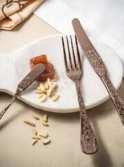 Herdmar Santamarta Tam Bakır 87 Parça Çatal Kaşık Bıçak Takımı-12 Kişilik