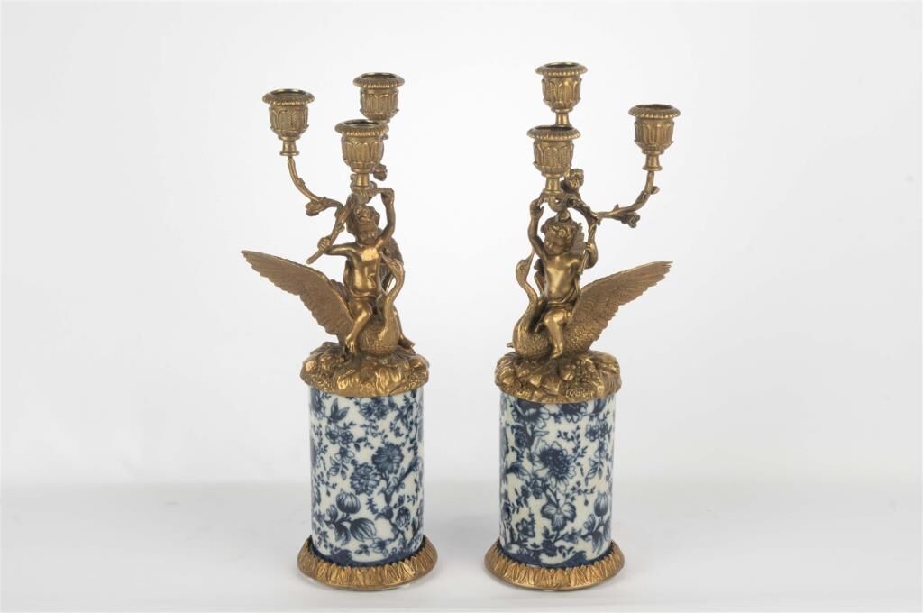 Mikasa Moor Çiçek Desenli Melek 2li Şamdan 14x35cm