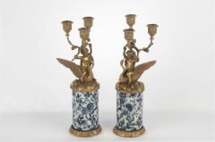 Mikasa Moor Çiçek Desenli Melek 2li Şamdan 14x35cm