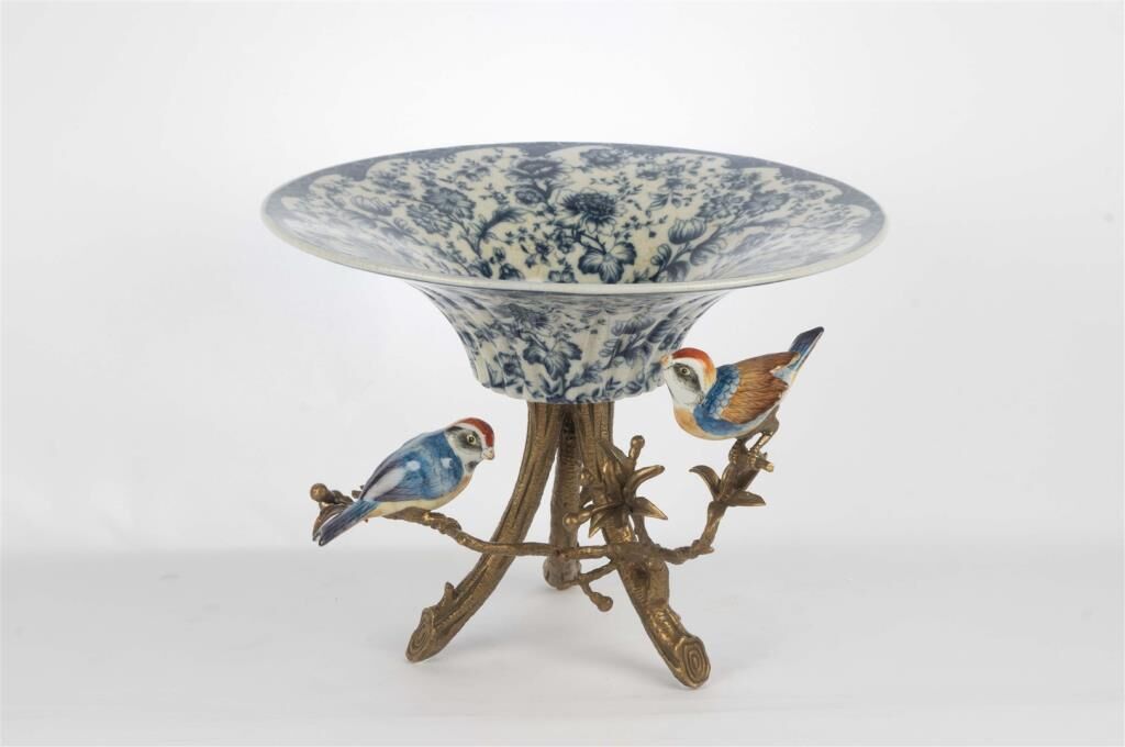Mikasa Moor Mavi Kuş Figürlü Ayaklı Dek Tabak 33x26cm